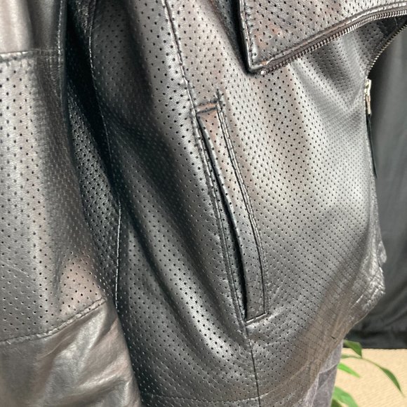 Anne Klein Leather Moto Jacket - Picture 7 of 9